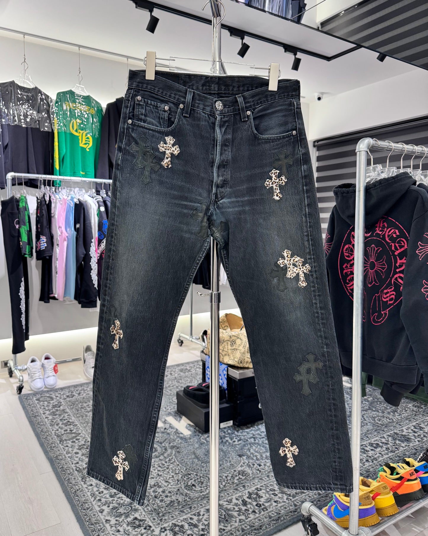 Chrome Hearts Levi’s 501 Leopard Cross Patch Jeans 牛仔褲