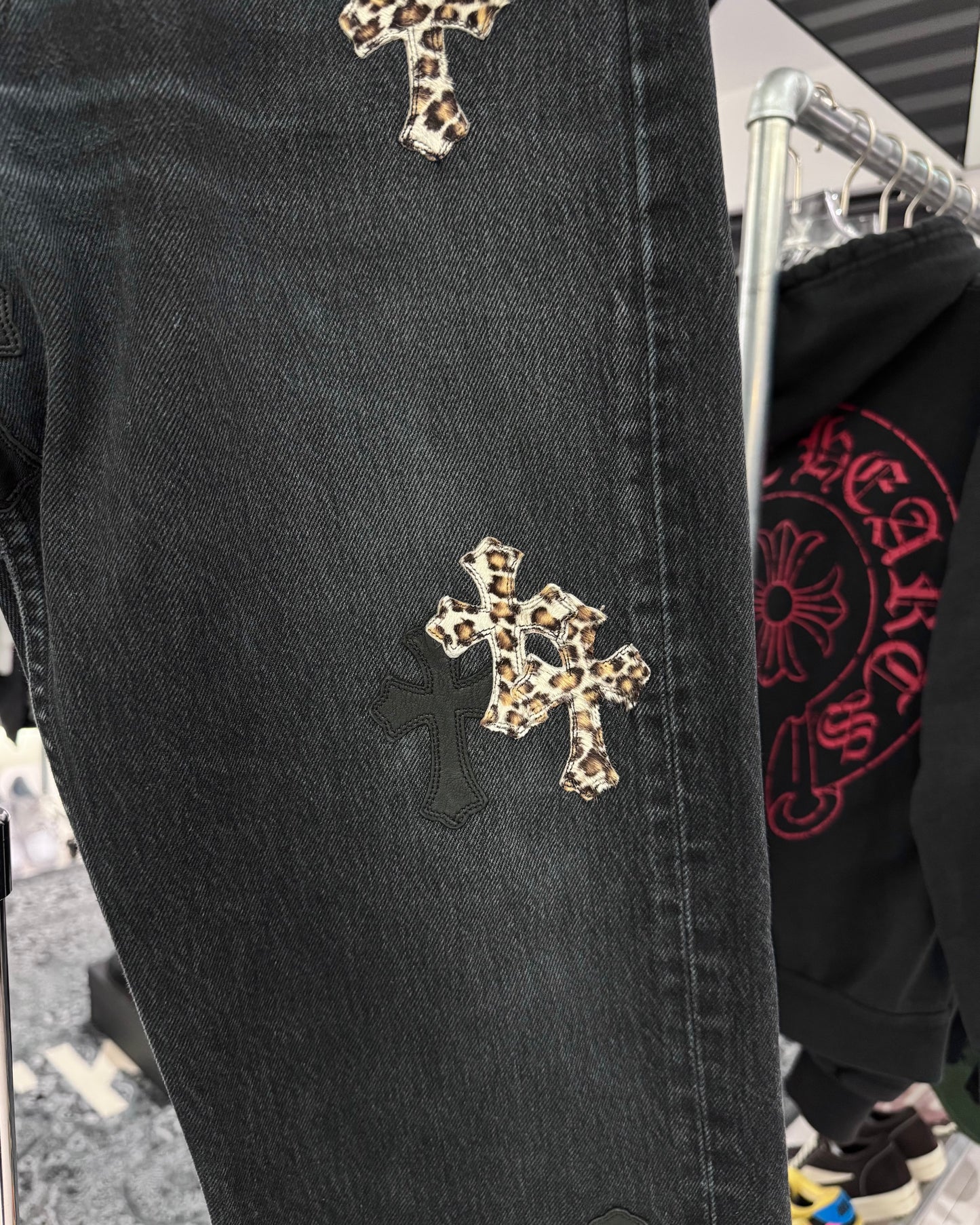 Chrome Hearts Levi’s 501 Leopard Cross Patch Jeans 牛仔褲