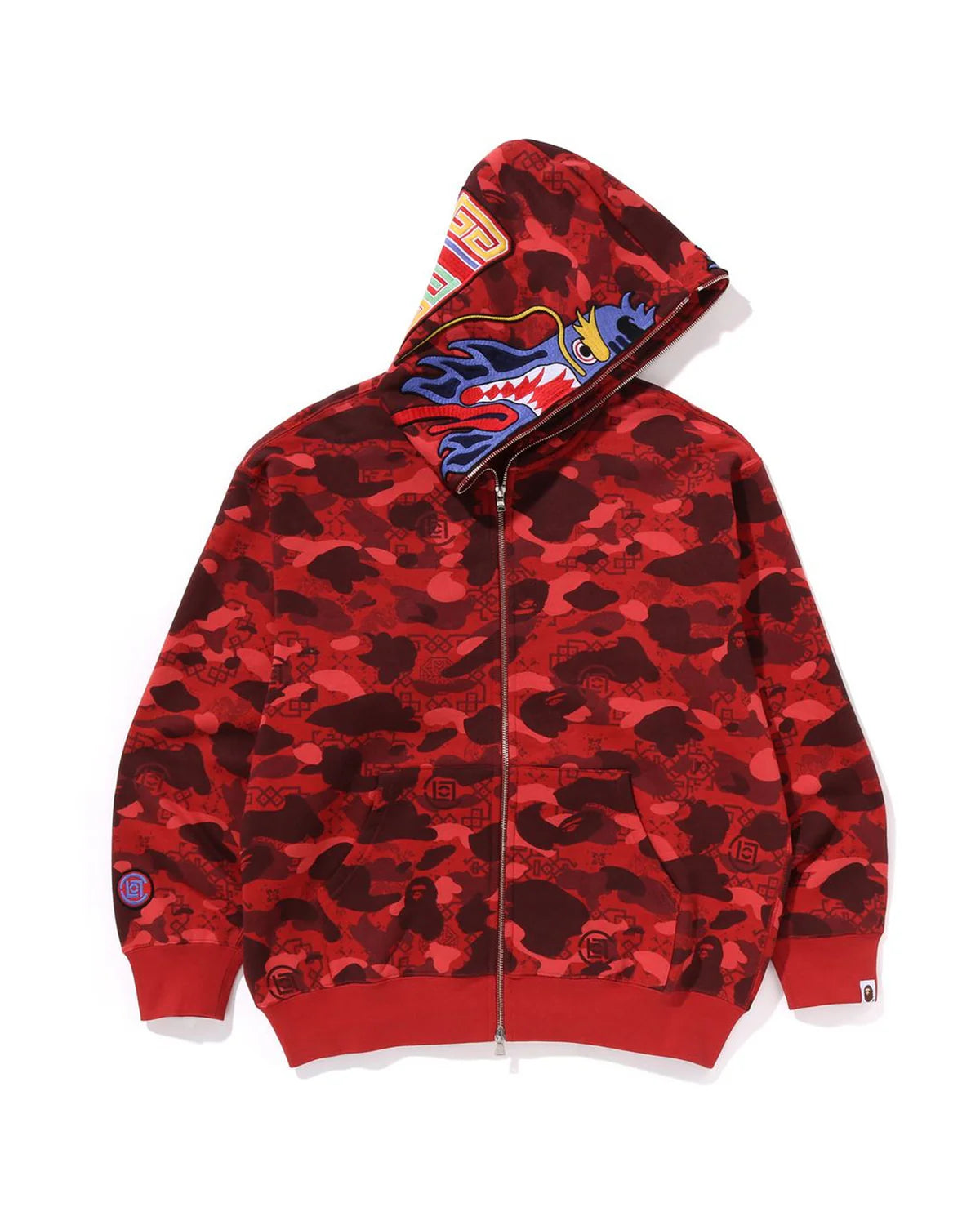 Bape CLOT Camo Shark Relaxed Zip Hoodie 鯊魚外套