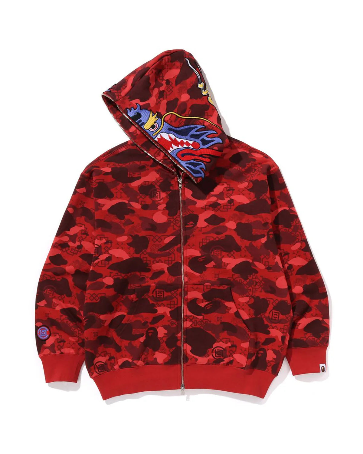 Bape CLOT Camo Shark Relaxed Zip Hoodie 鯊魚外套