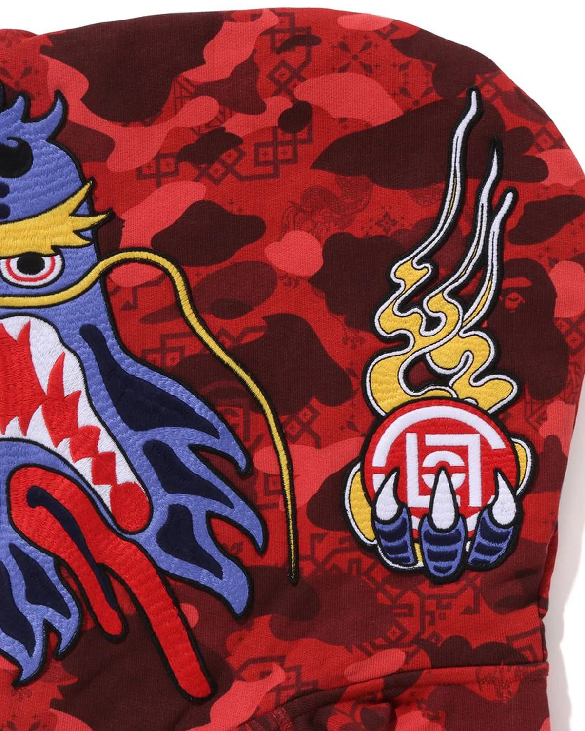 Bape CLOT Camo Shark Relaxed Zip Hoodie 鯊魚外套
