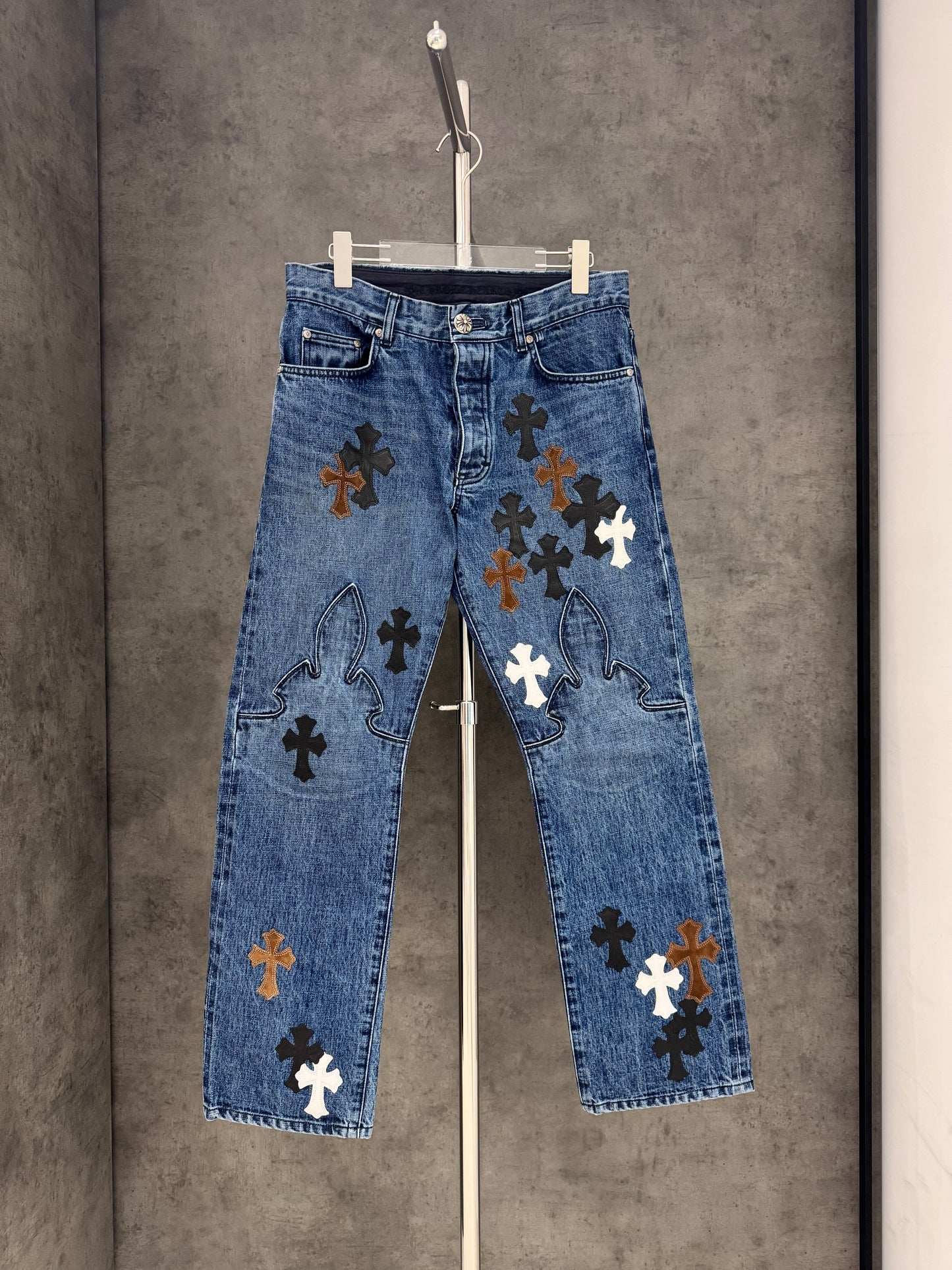 Chrome Hearts Fleur Knee Patch Jeans 牛仔褲