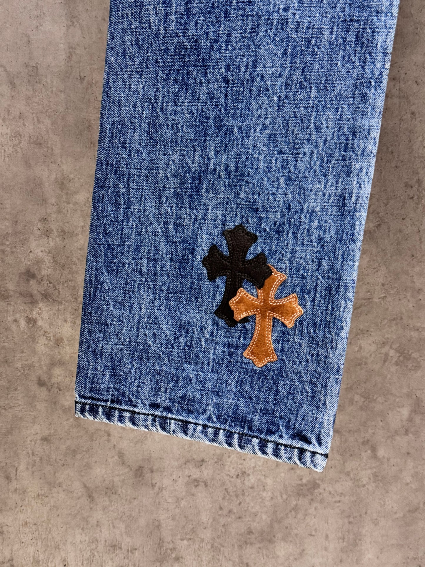 Chrome Hearts Fleur Knee Patch Jeans 牛仔褲