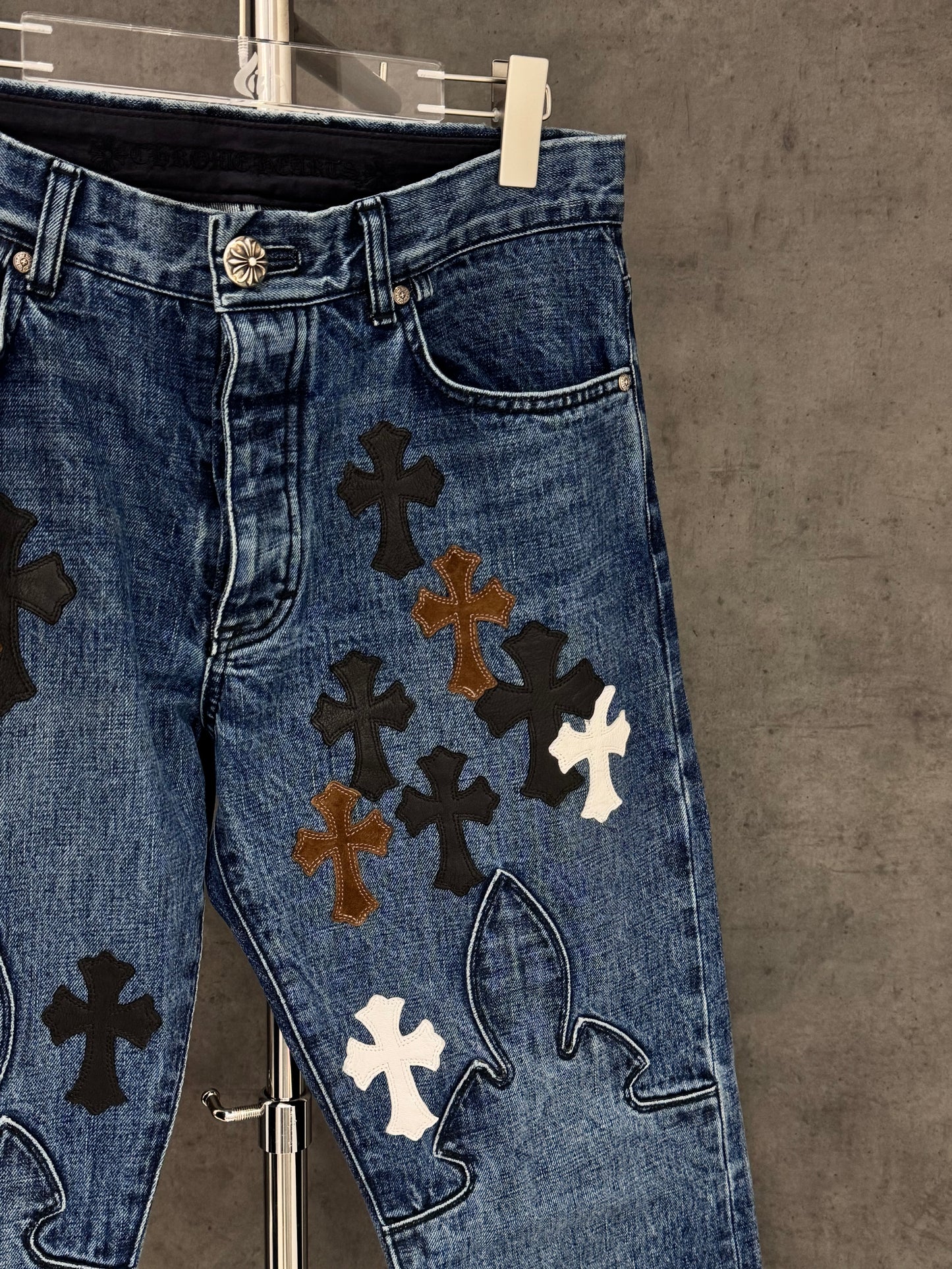 Chrome Hearts Fleur Knee Patch Jeans 牛仔褲