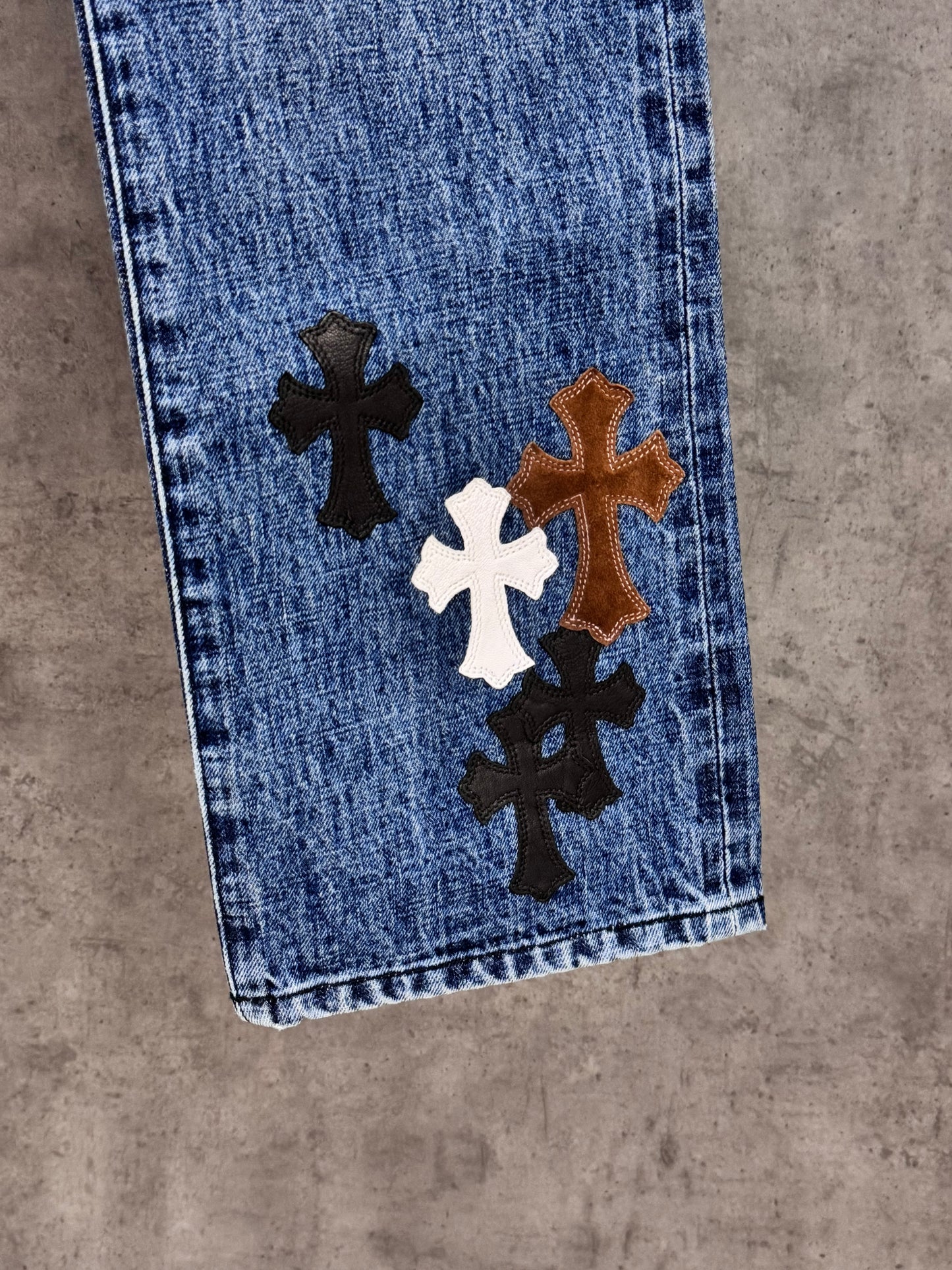 Chrome Hearts Fleur Knee Patch Jeans 牛仔褲