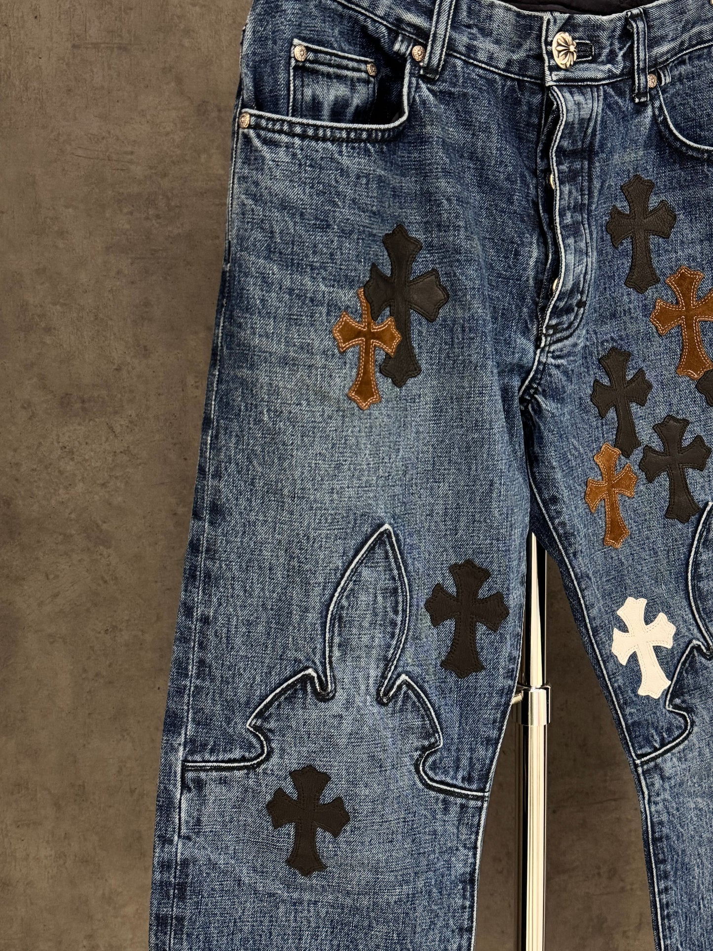 Chrome Hearts Fleur Knee Patch Jeans 牛仔褲