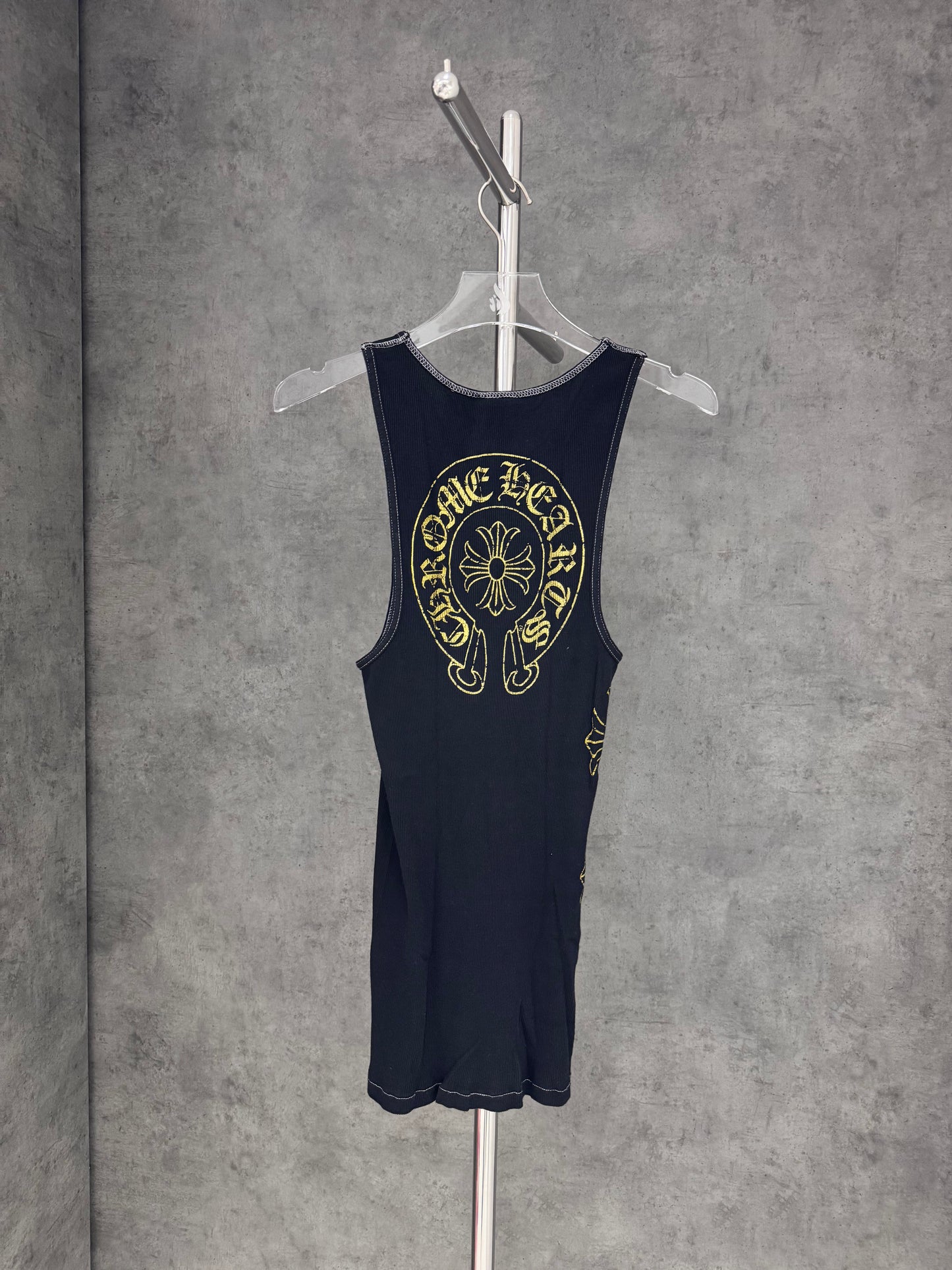Chrome Hearts Yellow Glitter Horseshoe Tank Top 背心