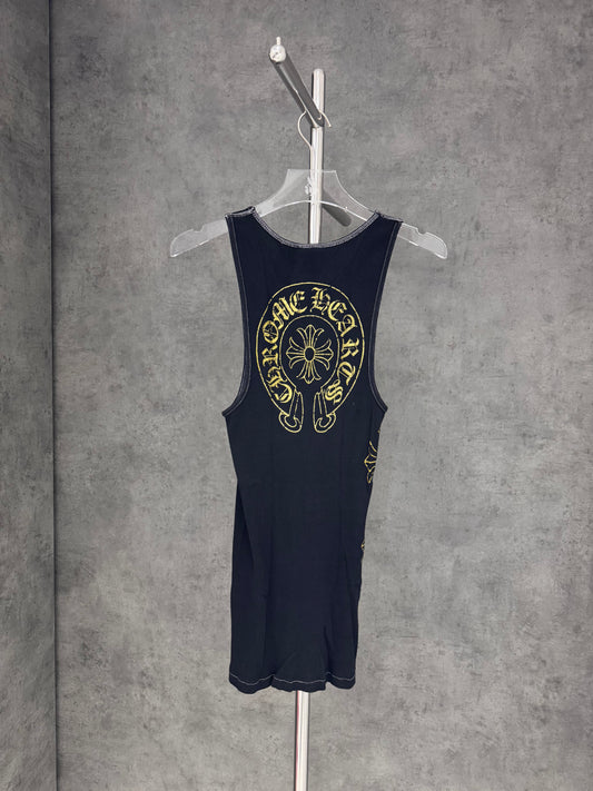 Chrome Hearts Yellow Glitter Horseshoe Tank Top 背心