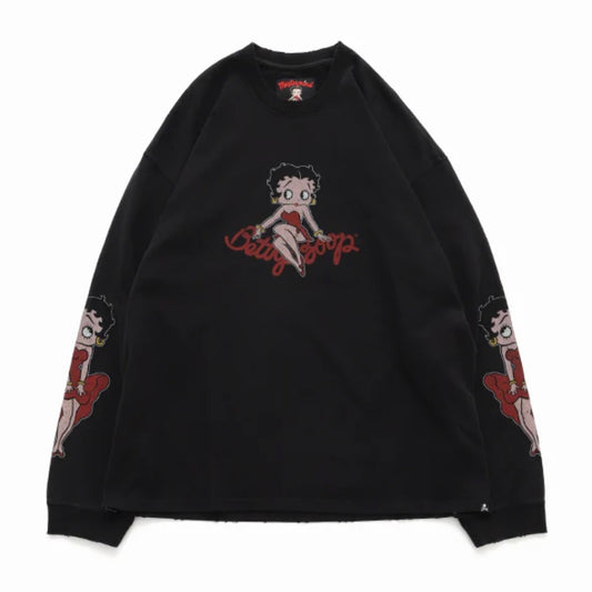 Betty Boop Mastermind MMJ Damaged Boxy Long Sleeve 洗舊破壞寬版 長T