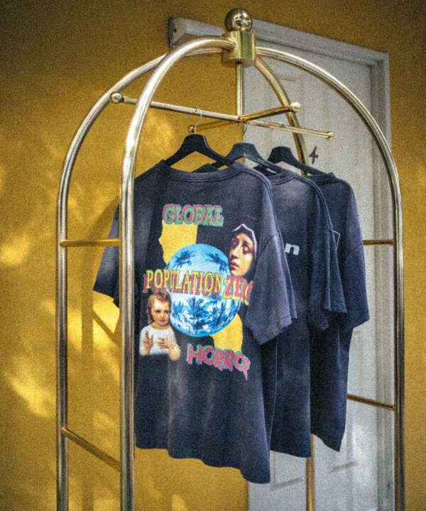 Saint Mxxxxxx On Earth Tee 水洗 刷舊 短T