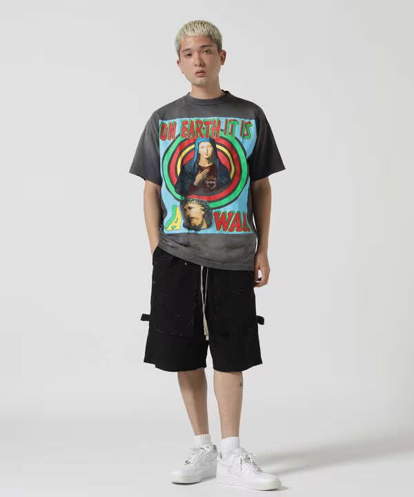 Saint Mxxxxxx On Earth Tee 水洗 刷舊 短T