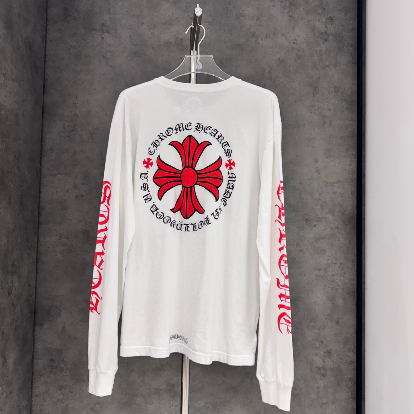 Chrome Hearts Red Plus Logo Long Sleeve 長T