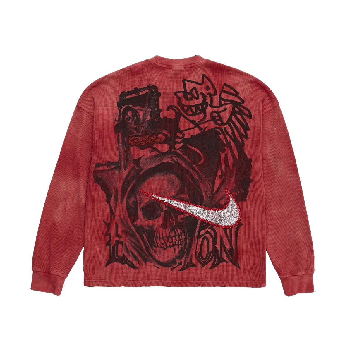 Travis Scott Cactus Jack NIKE Tie Dye Thermal Rhinestone Long Sleeve 華夫格長T