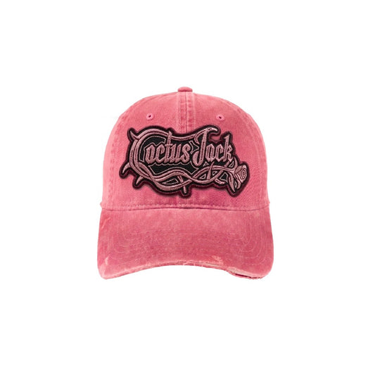 Travis Scott Cactus Jack Distressed Pink Patch Logo Hat 帽子