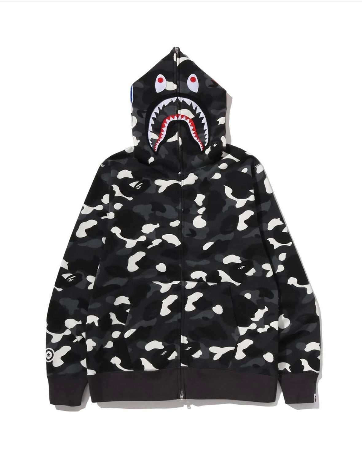 BAPE City Camo Shark Full Zip Hoodie 夜光鯊魚拉鍊外套