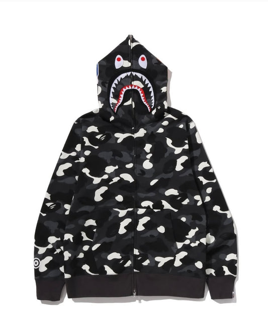 BAPE City Camo Shark Full Zip Hoodie 夜光鯊魚拉鍊外套