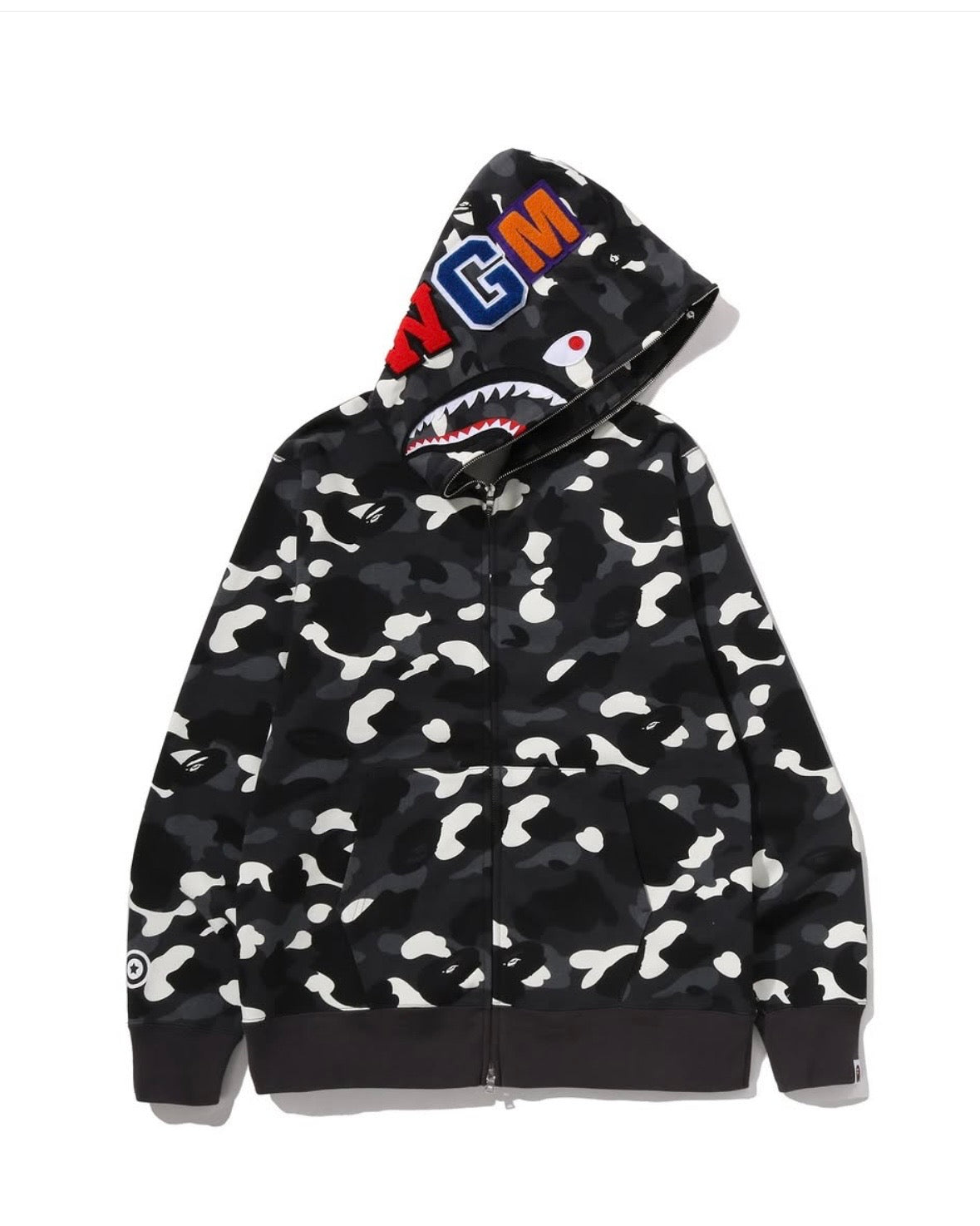 BAPE City Camo Shark Full Zip Hoodie 夜光鯊魚拉鍊外套