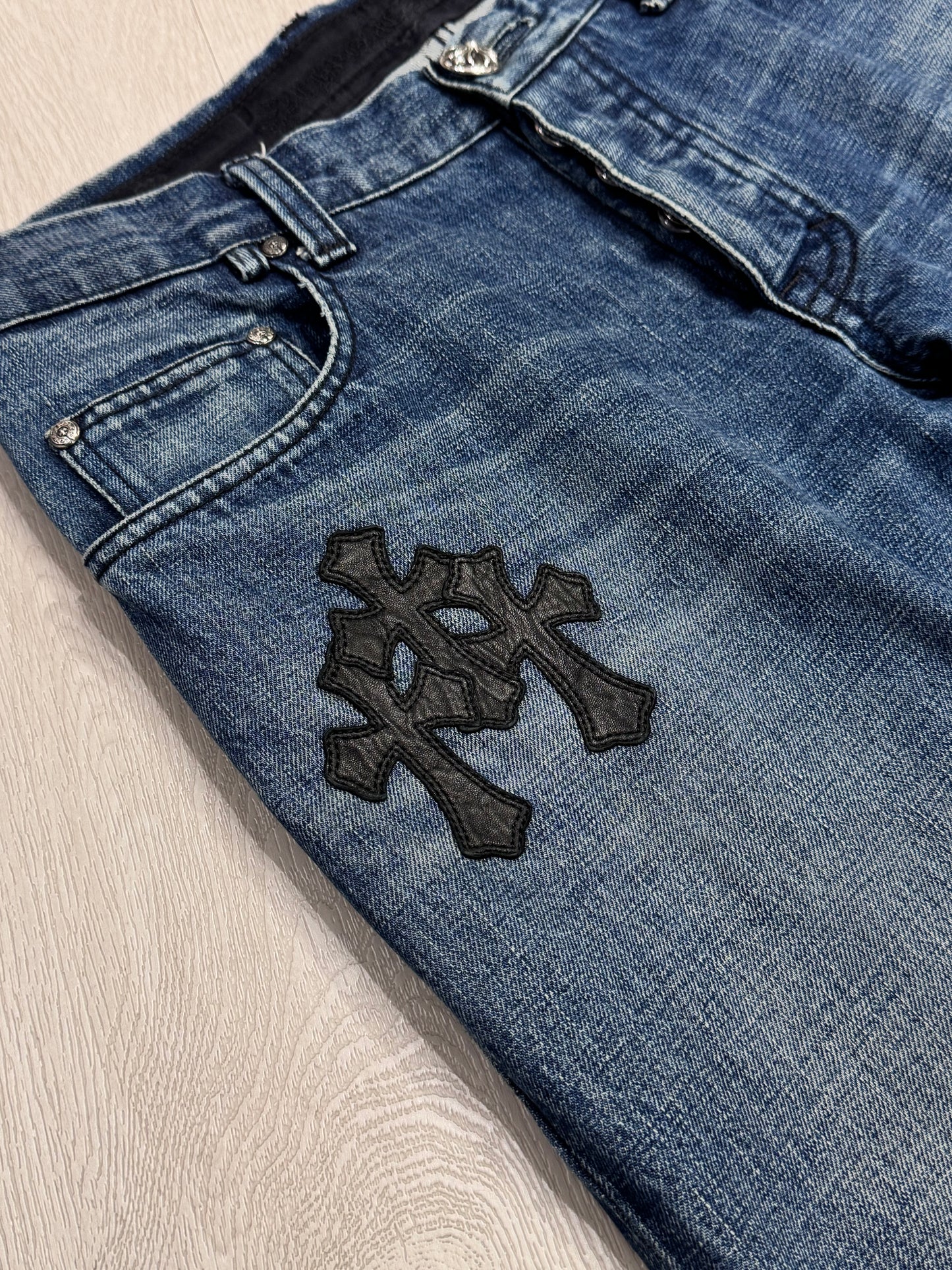 Chrome Hearts Black Cross Patch Flare Denim Jeans 牛仔褲