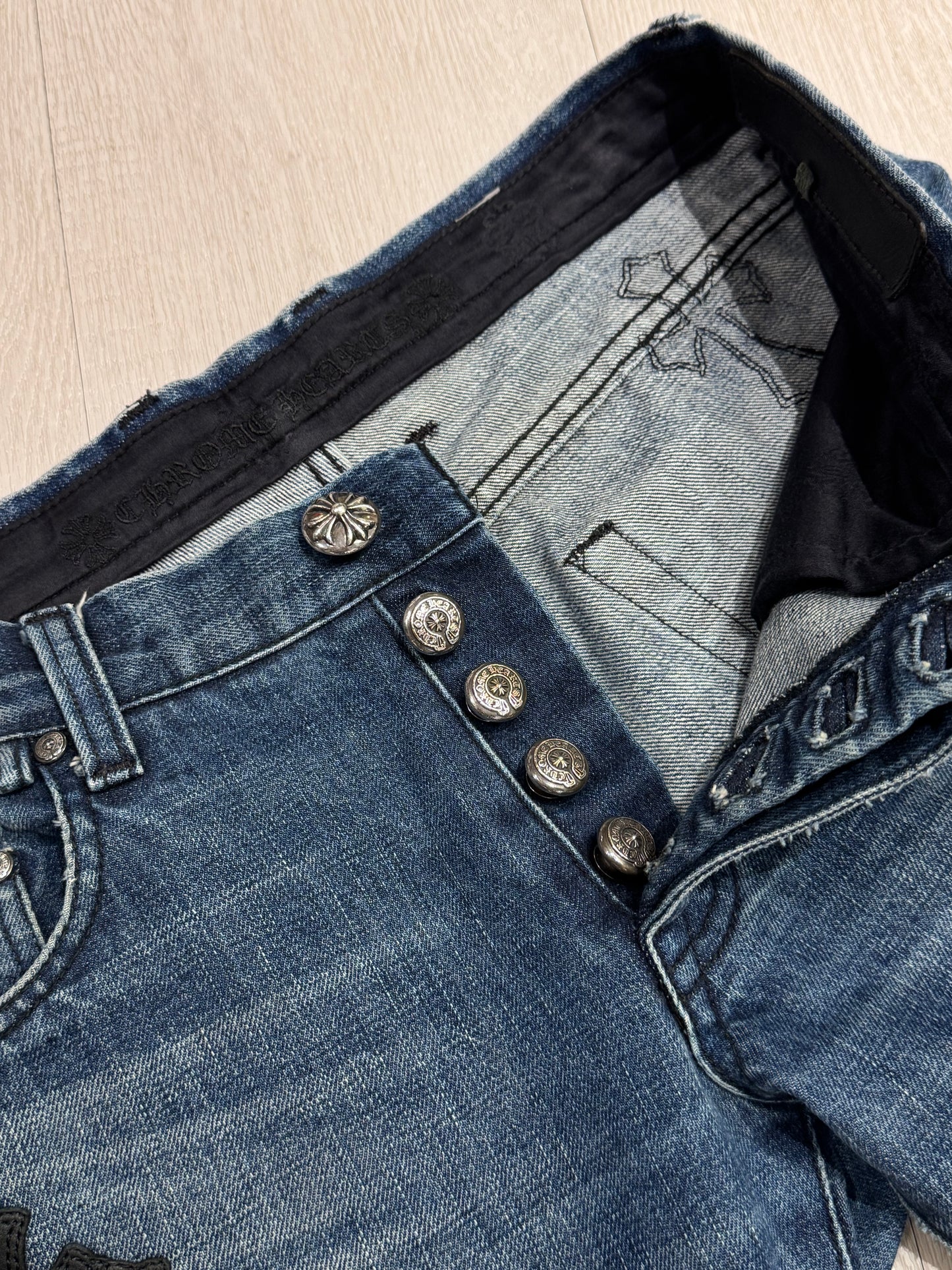 Chrome Hearts Black Cross Patch Flare Denim Jeans 牛仔褲