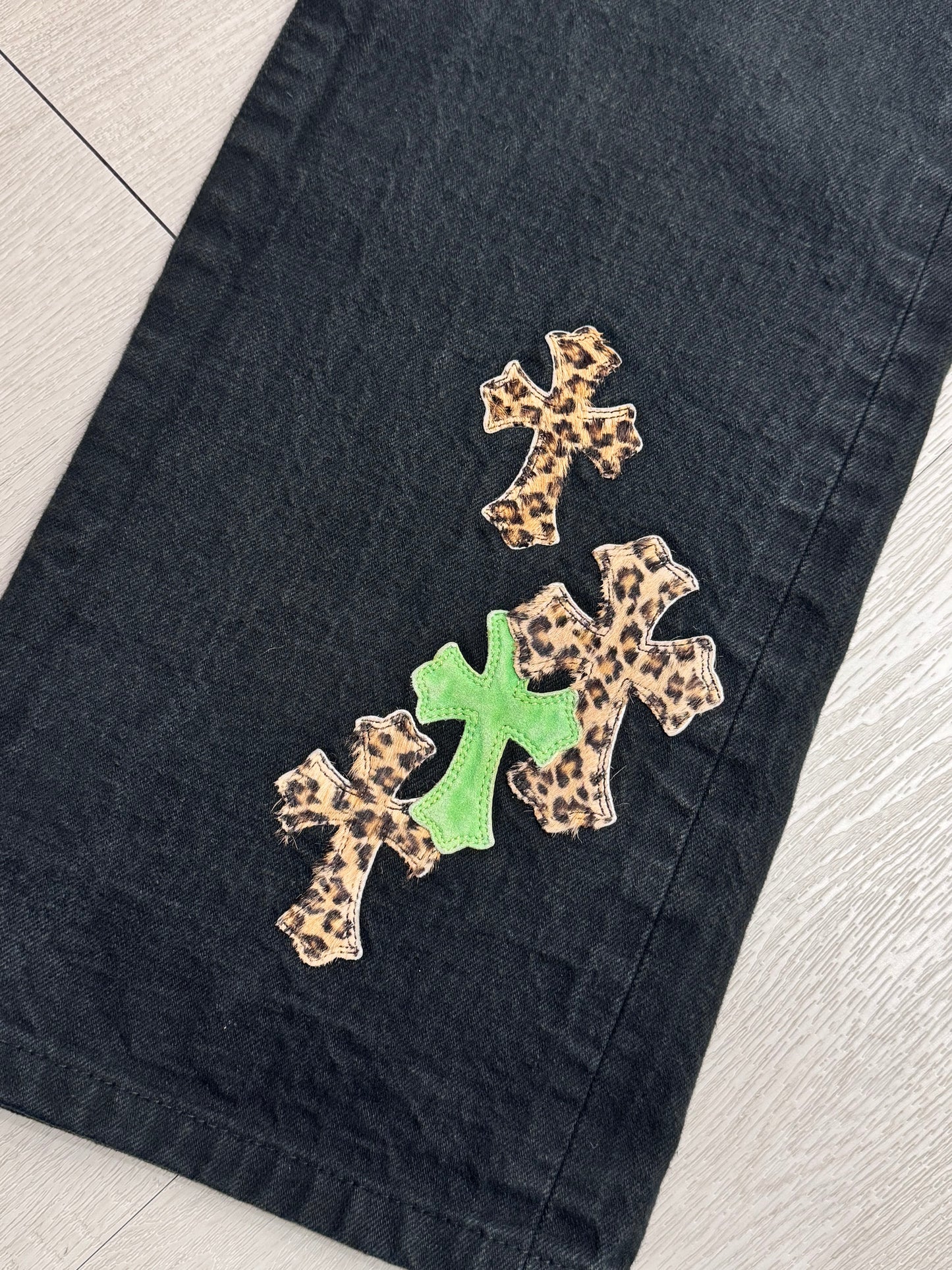Chrome Hearts Leopard Cross Patch Jeans 牛仔褲