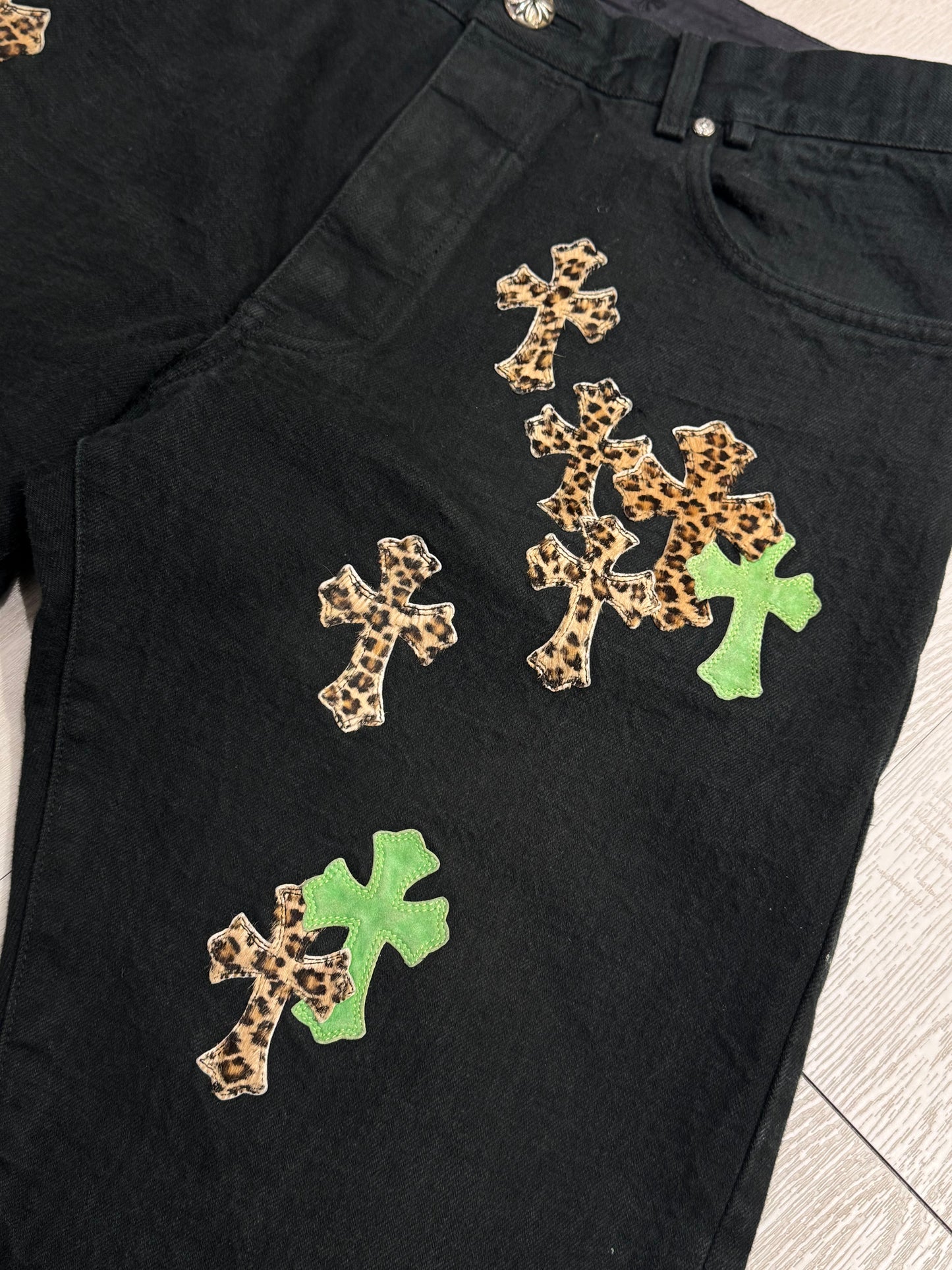 Chrome Hearts Leopard Cross Patch Jeans 牛仔褲