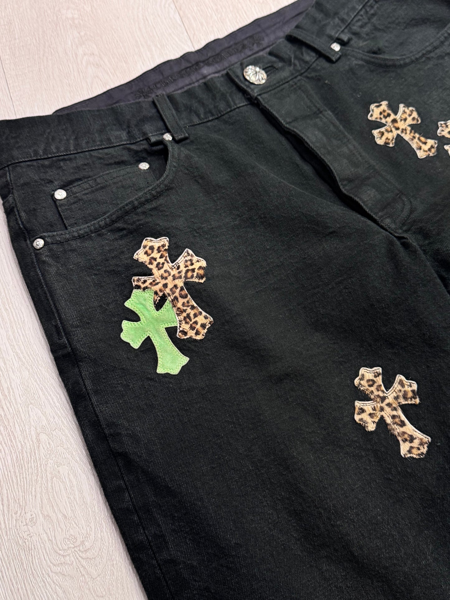 Chrome Hearts Leopard Cross Patch Jeans 牛仔褲