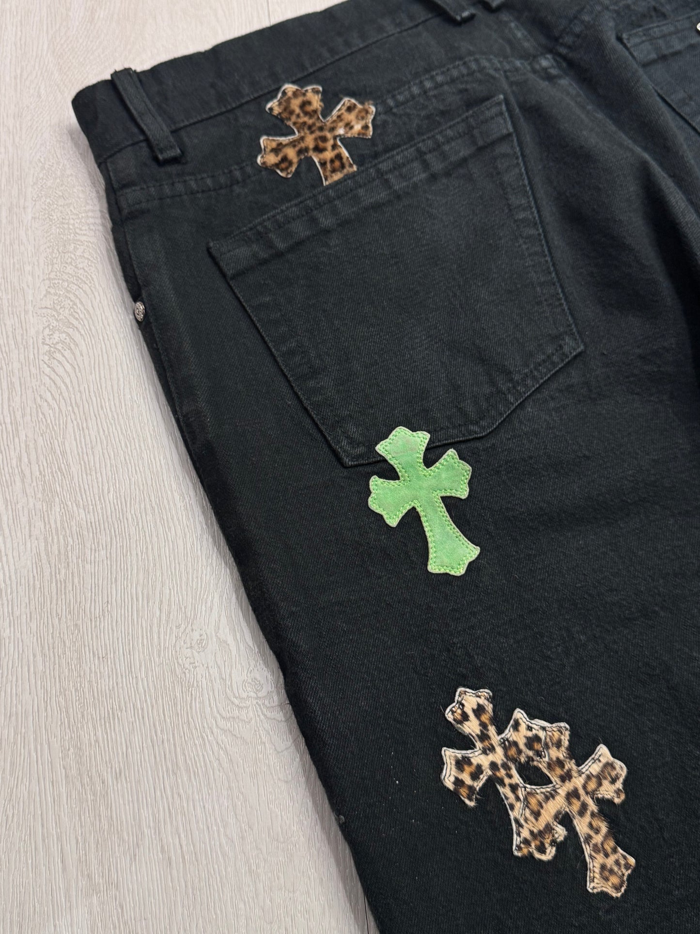 Chrome Hearts Leopard Cross Patch Jeans 牛仔褲