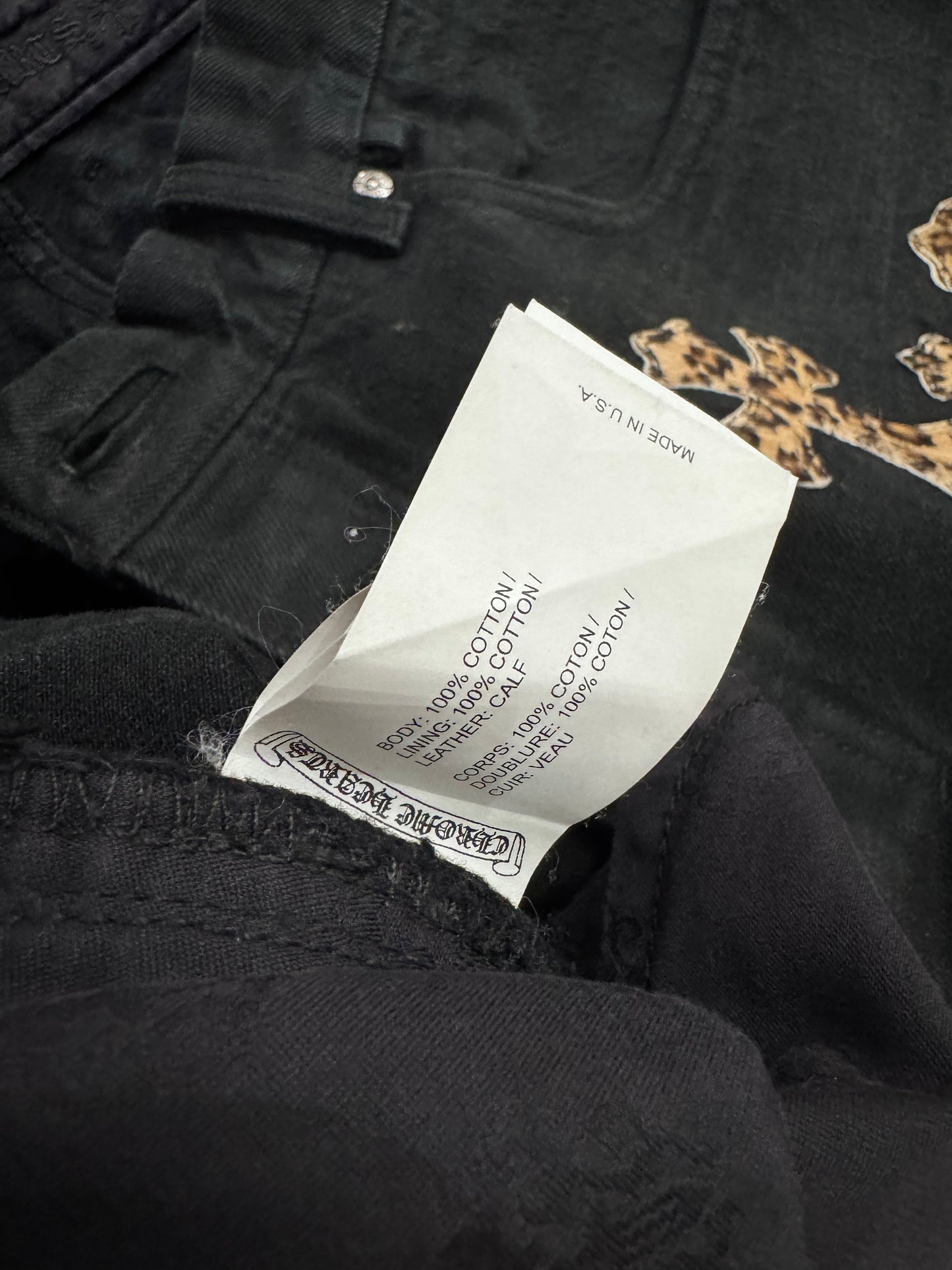 Chrome Hearts Leopard Cross Patch Jeans 牛仔褲