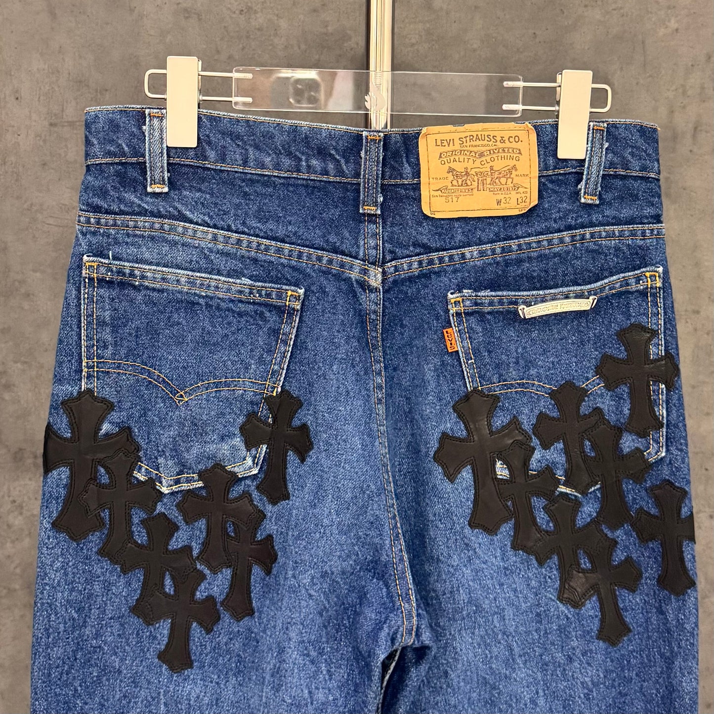 Chrome Hearts Levi’s 517 Orange Tab Cross Patch Jeans 牛仔褲