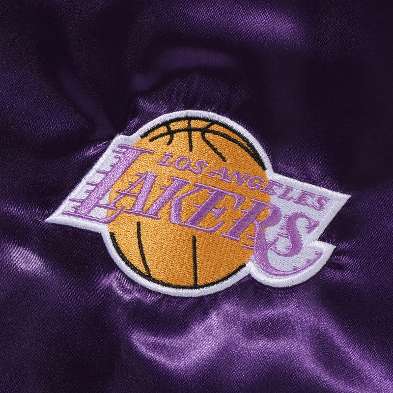 BAPE M&N NBA LA Lakers Satin Jacket 湖人 棒球外套