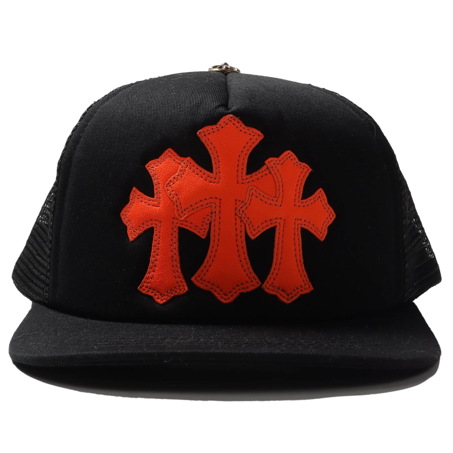 Chrome Hearts 3 CROSS 皮標 925銀飾 Trucker Hat 卡車帽