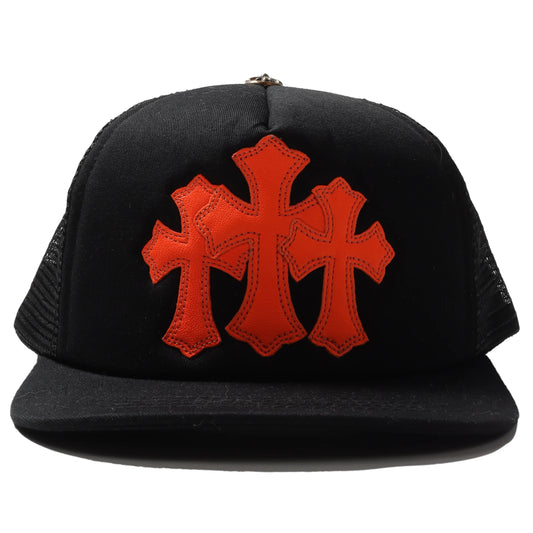 Chrome Hearts 3 CROSS 皮標 925銀飾 Trucker Hat 卡車帽