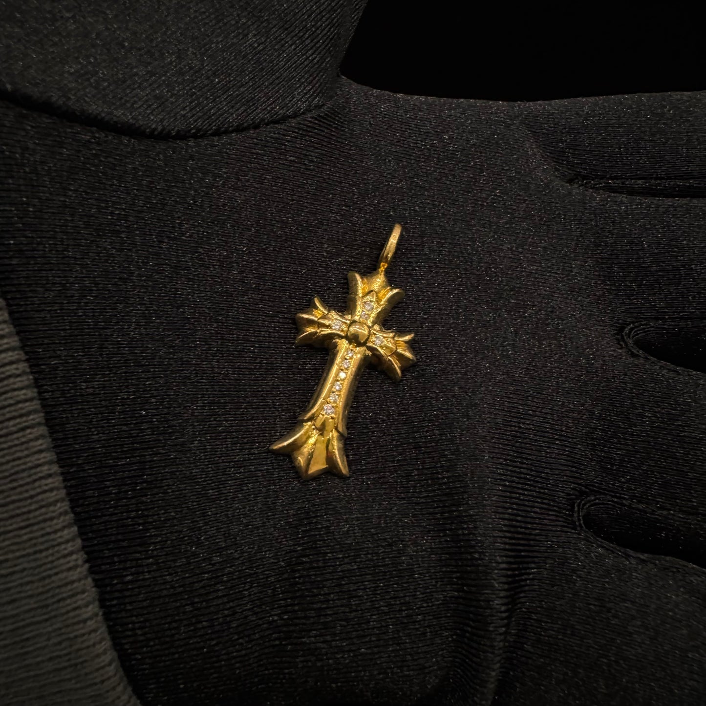 Chrome Hearts 22K Gold Diamonds Double Cross 雙層十字