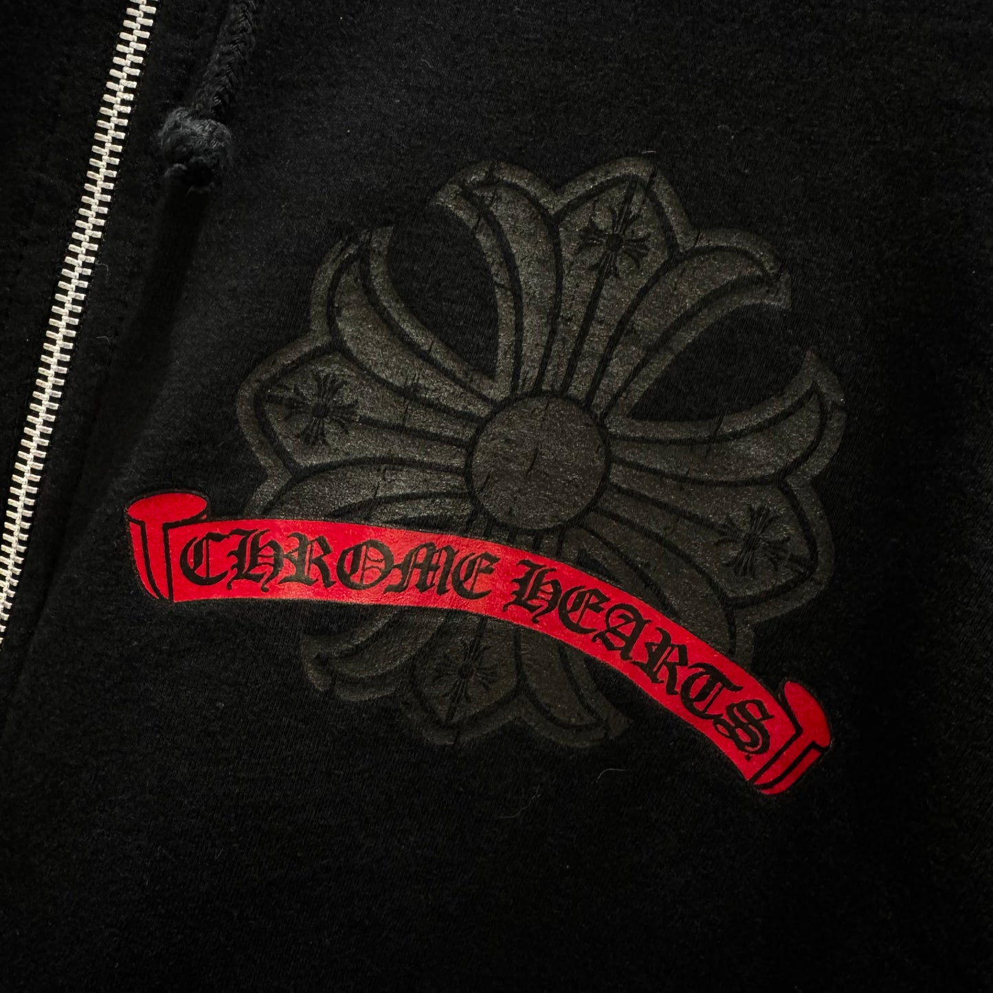 Chrome Hearts Vintage Red Horseshoe Zip Hoodie 做舊拉鍊外套