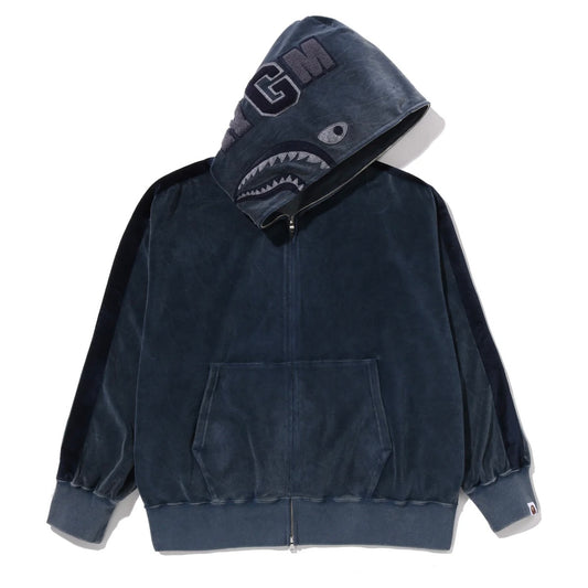 BAPE Snow Wash Shark Relaxed Fit Full Zip Hoodie 寬版 鯊魚外套