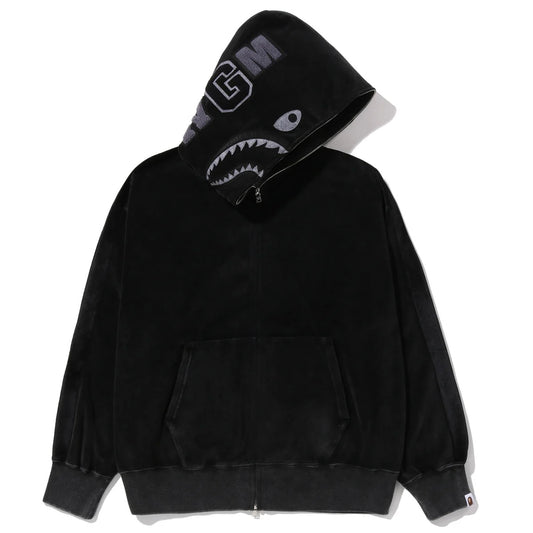 BAPE Snow Wash Shark Relaxed Fit Full Zip Hoodie 寬版 鯊魚外套