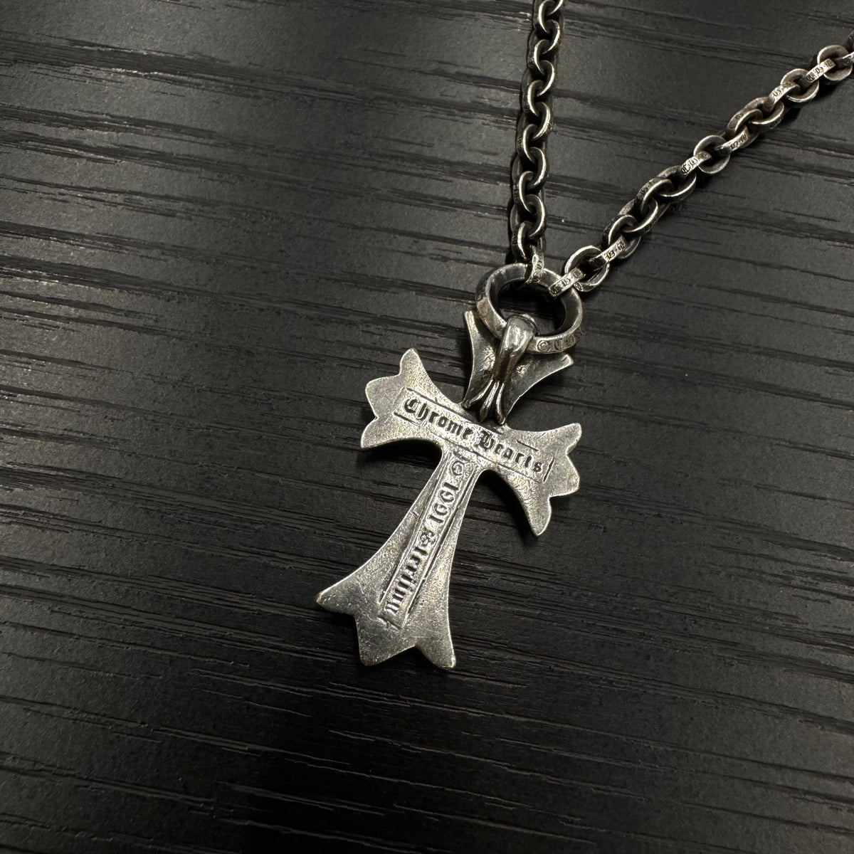 Chrome Hearts Paper Chain Small Cross With Diamonds 一體鏈