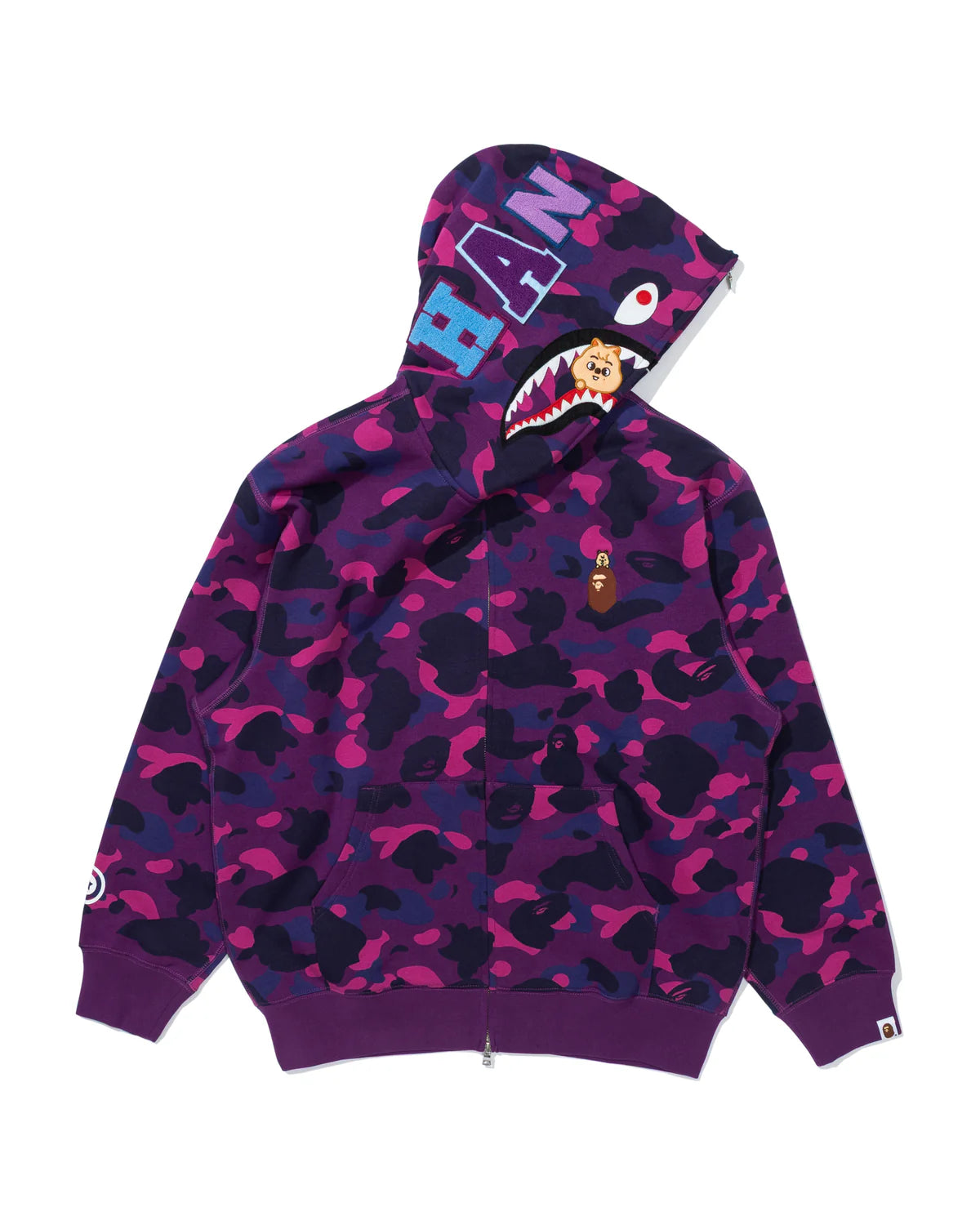 BAPE Straykids Han Quokka Shark Full Zip Hoodie 寬版 鯊魚外套