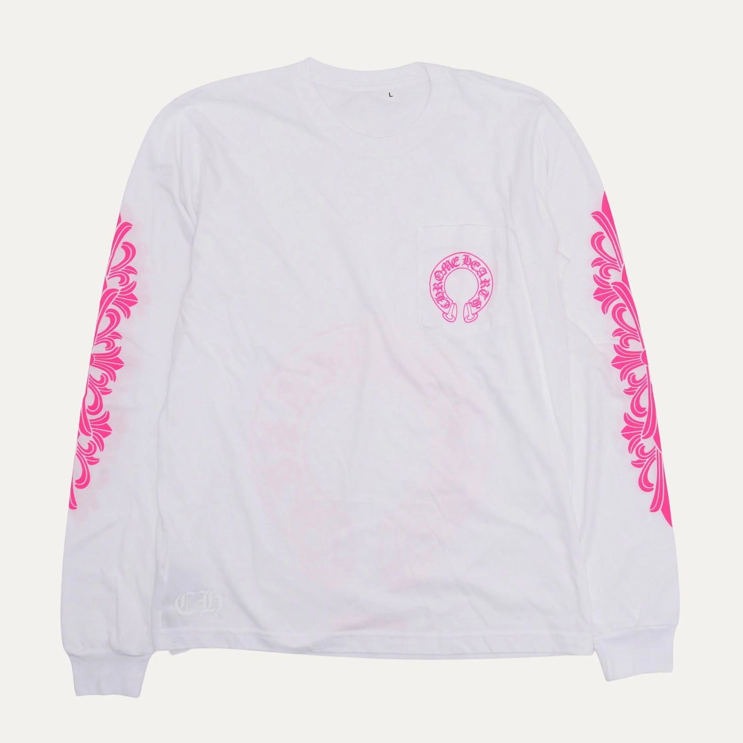 Chrome Hearts Pink Horseshoe Pocket Long Sleeve 長T