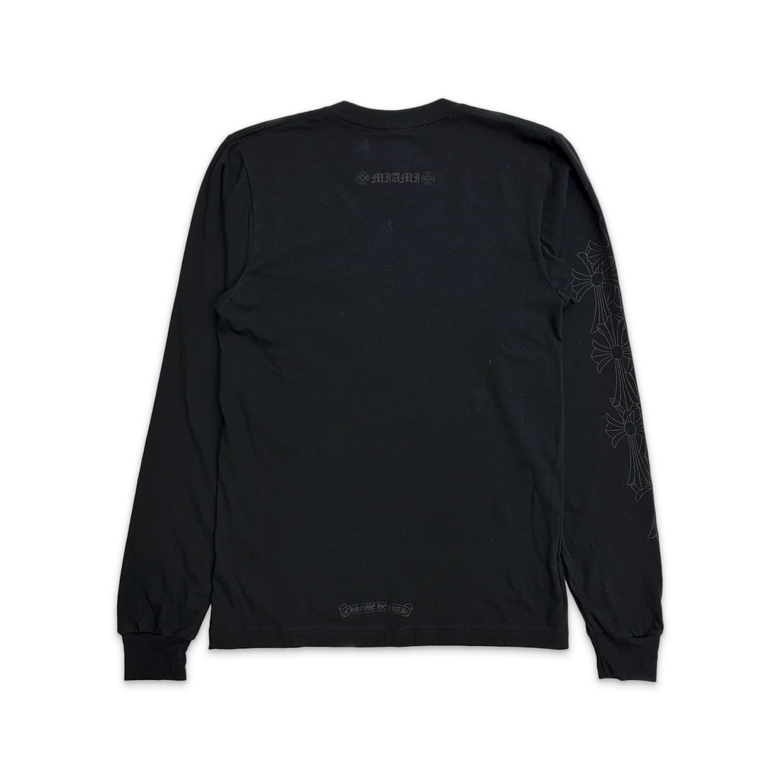 Chrome Hearts Miami Exclusive Vertical Cemetery Cross Long Sleeve 長T