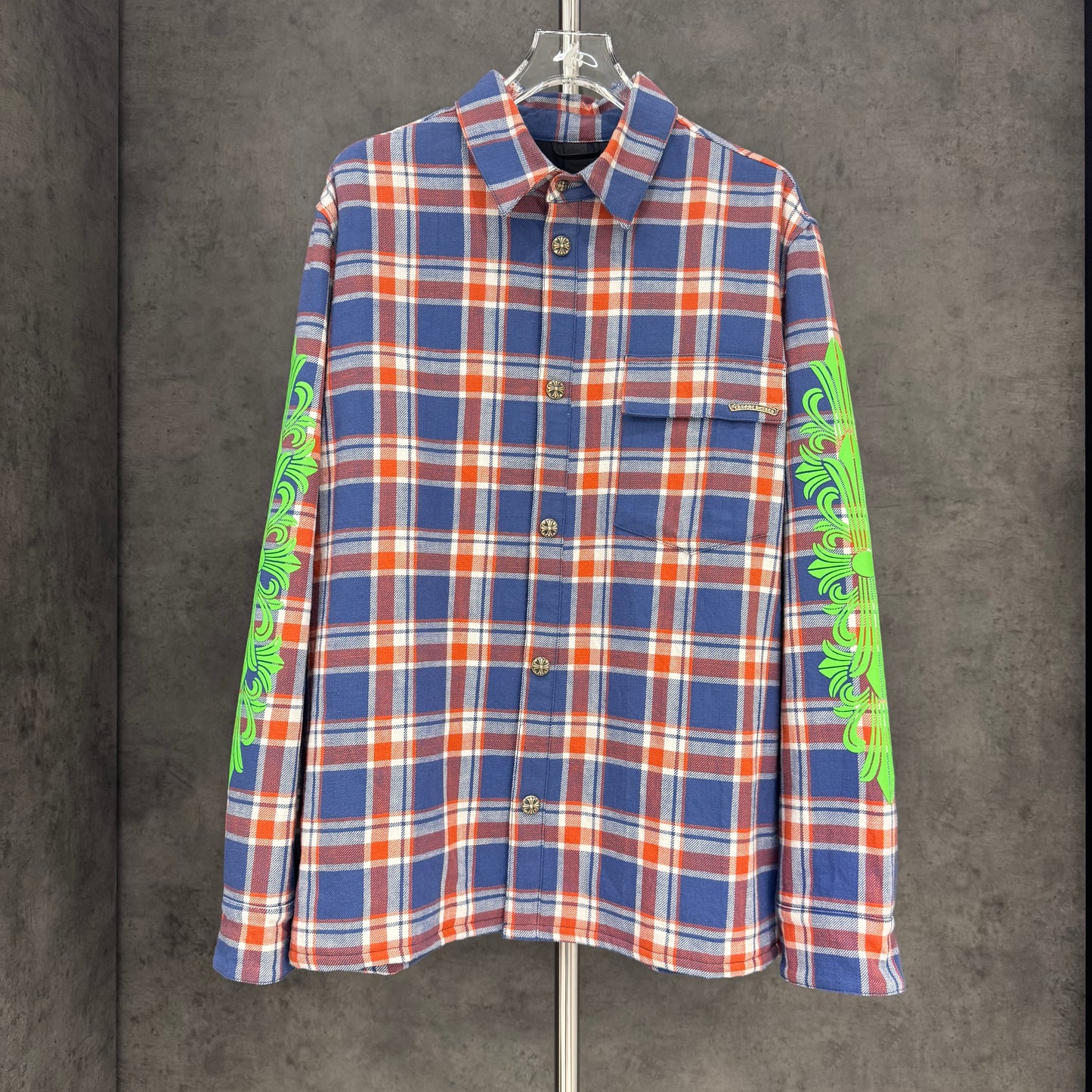 Chrome Hearts Padded Floral Flannel 925銀扣 法蘭絨 襯衫