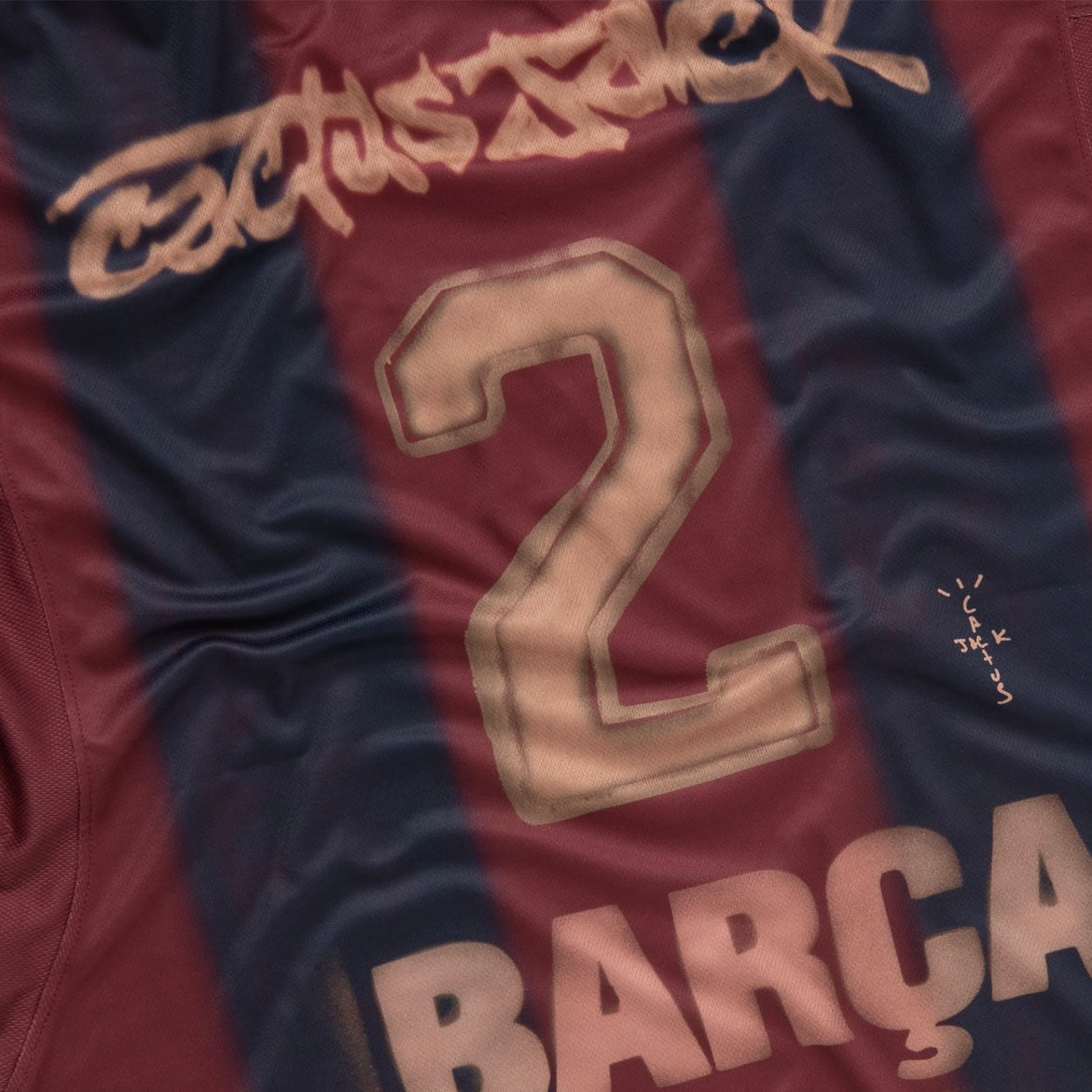 Travis Scott Cactus Jack NIKE FC BARCELONA Retro 2000/01 Home Skeleton Jersey 球衣