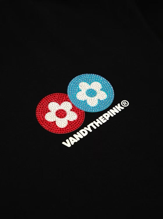 VANDYTHEPINK Classic Flower Rhinestone Tee 短T