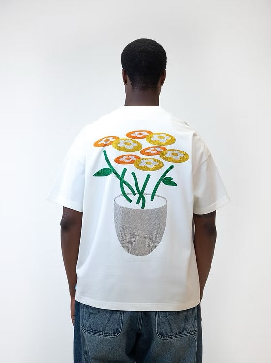 VANDYTHEPINK Classic Flower Rhinestone Tee 短T