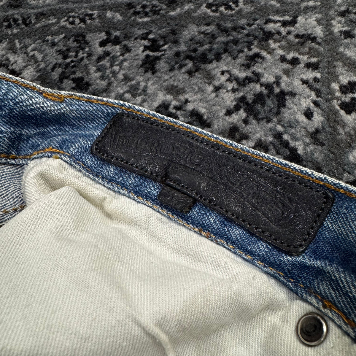 Chrome Hearts Patent Leather Cross Patch Jeans 牛仔褲