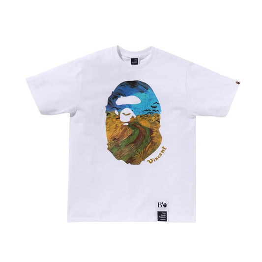 BAPE VAN GOGH Museum Ape Head Canvas Art Tee 短T