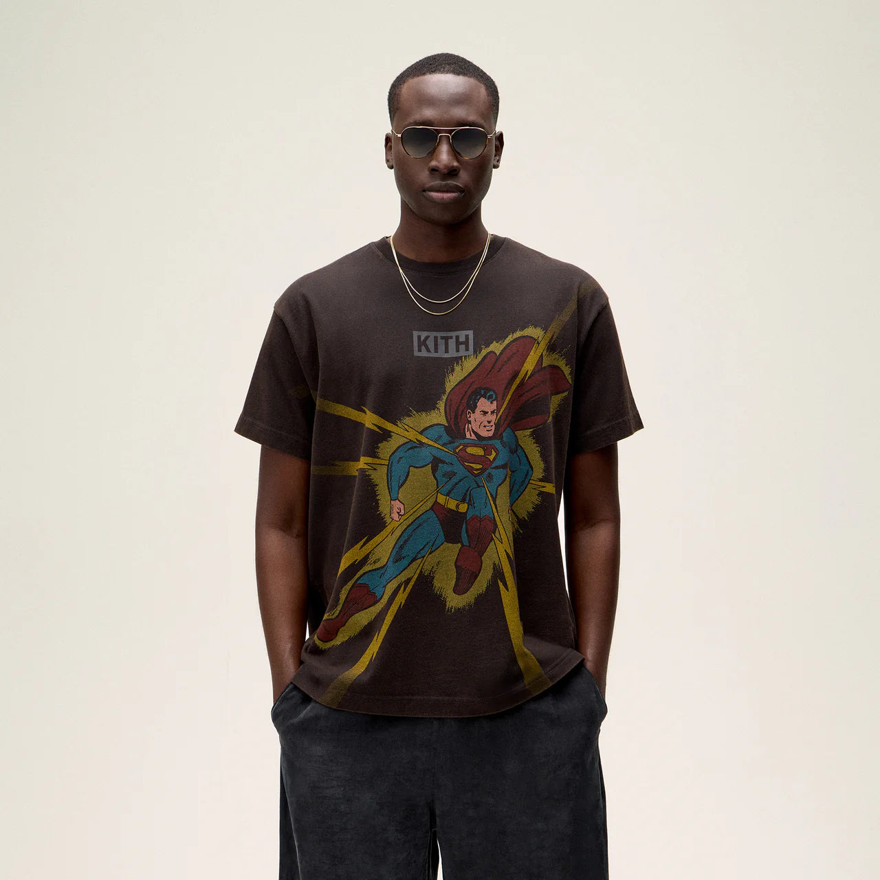 KITH Superman Lightning Bolt Vintage Tee 水洗 短T