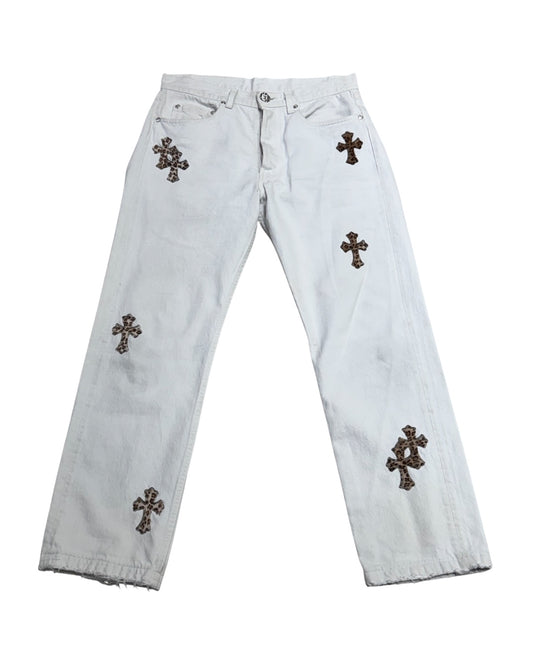 Chrome Hearts Levi’s 501 Leopard Cross Patch Jeans 牛仔褲