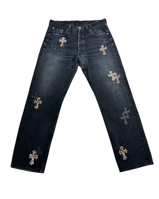 Chrome Hearts Levi’s 501 Leopard Cross Patch Jeans 牛仔褲
