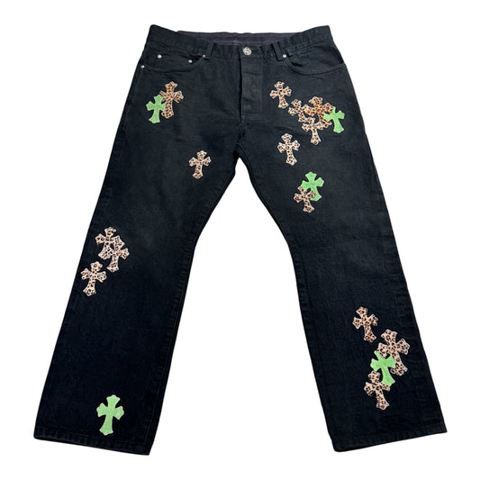 Chrome Hearts Leopard Cross Patch Jeans 牛仔褲